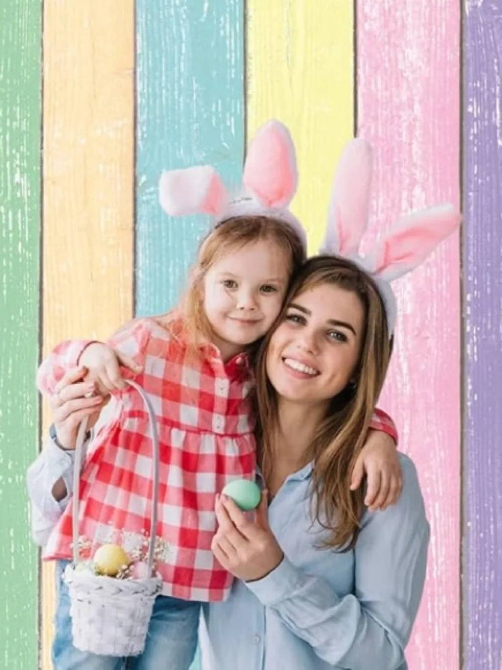 Pastel Striped Wood Plank Backdrop - 8 x 6 feet